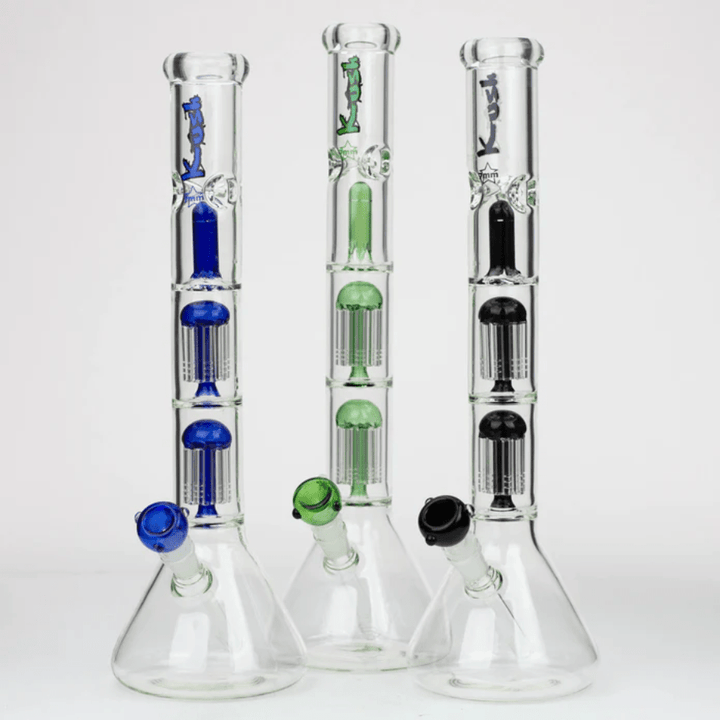 Kush Glass 7mm Dual Tree Perc Beaker 18" Blue Winkler Vape SuperStore and Bong Shop Manitoba Canada