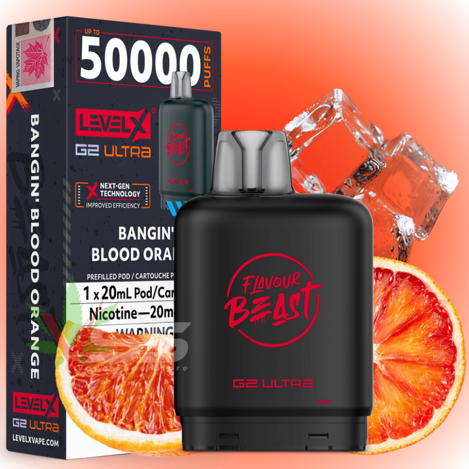 Level X G2 Ultra Flavour Beast Pod 50k-Bangin' Blood Orange 50000 / 20mg Winkler Vape SuperStore and Bong Shop Manitoba Canada