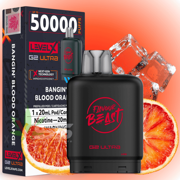 Level X G2 Ultra Flavour Beast Pod 50k-Bangin' Blood Orange 50000 / 20mg Winkler Vape SuperStore and Bong Shop Manitoba Canada
