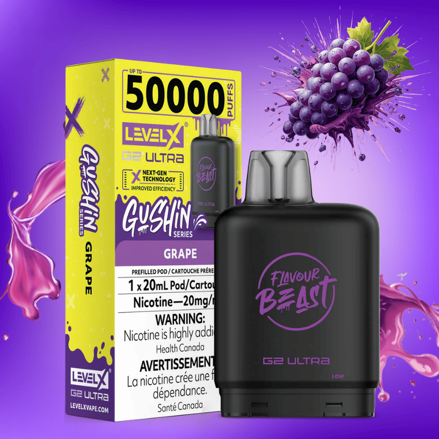 Level X G2 Ultra Flavour Beast Pod 50k-Guhsin Grape 20mg / 50000 Winkler Vape SuperStore and Bong Shop Manitoba Canada