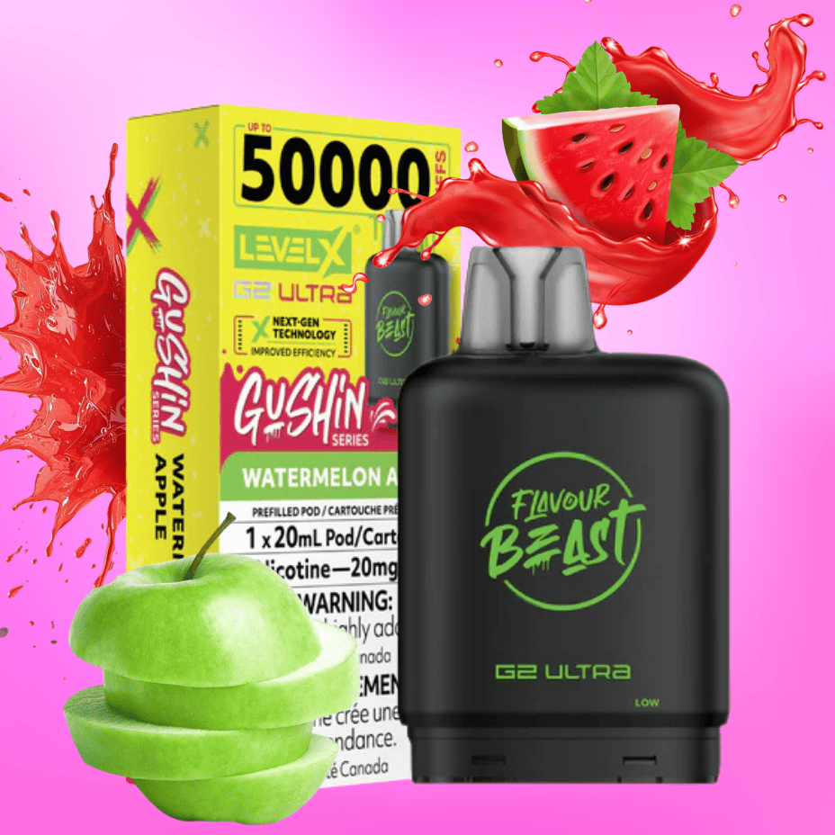 Level X G2 Ultra Flavour Beast Pod 50k-Gushin Watermelon Apple 20mg / 50000 Winkler Vape SuperStore and Bong Shop Manitoba Canada