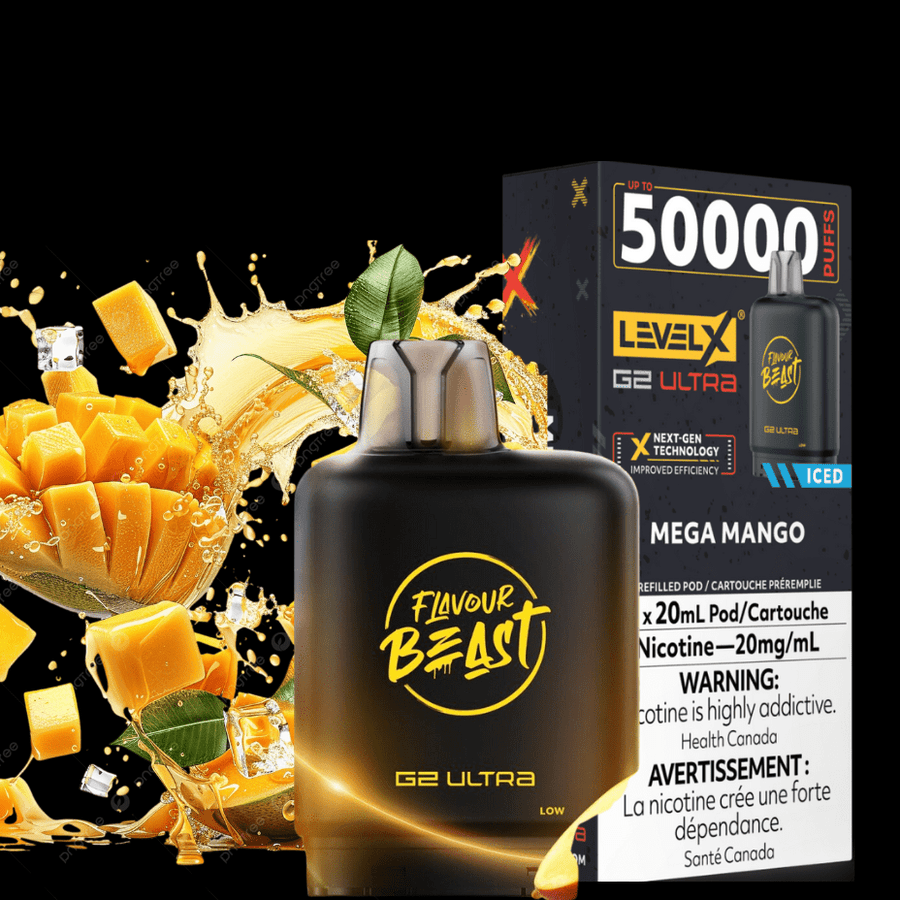 Level X G2 Ultra Flavour Beast Pod 50k-Mega Mango Iced Winkler Vape SuperStore and Bong Shop Manitoba Canada