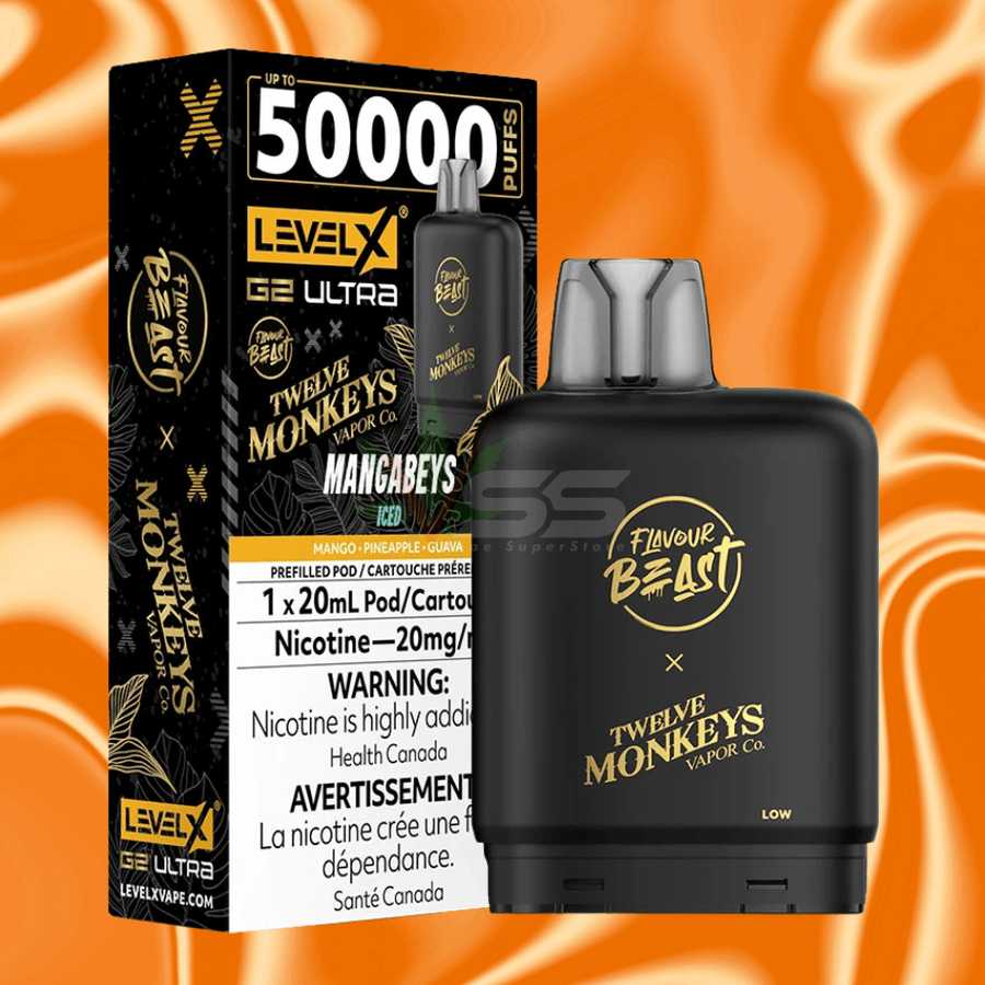Level X G2 Ultra x 12 Monkeys - Mangabeys 20mg / 50000 Winkler Vape SuperStore and Bong Shop Manitoba Canada