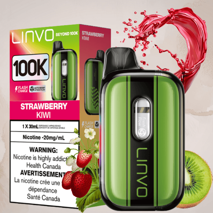 Linvo Beyond 100K Disposable Vape - Strawberry Kiwi 100000 Puffs / 20mg Winkler Vape SuperStore and Bong Shop Manitoba Canada