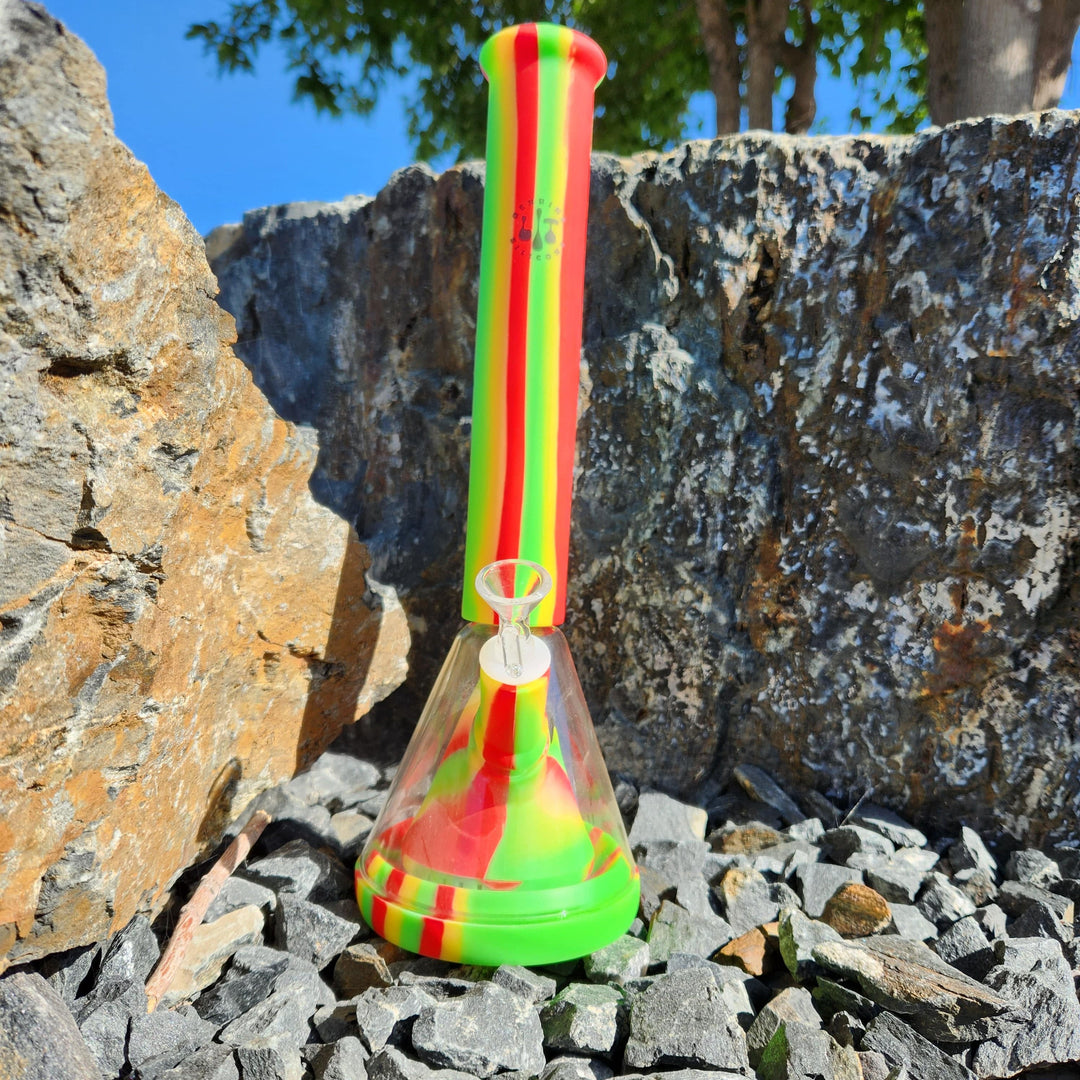 LIT Silicone Silicone Bongs Lit Silicone 14" Glass Chamber Beaker Lit Silicone 14" Glass Chamber Beaker-Winkler Vape SuperStore & Bong Shop MB, Canada