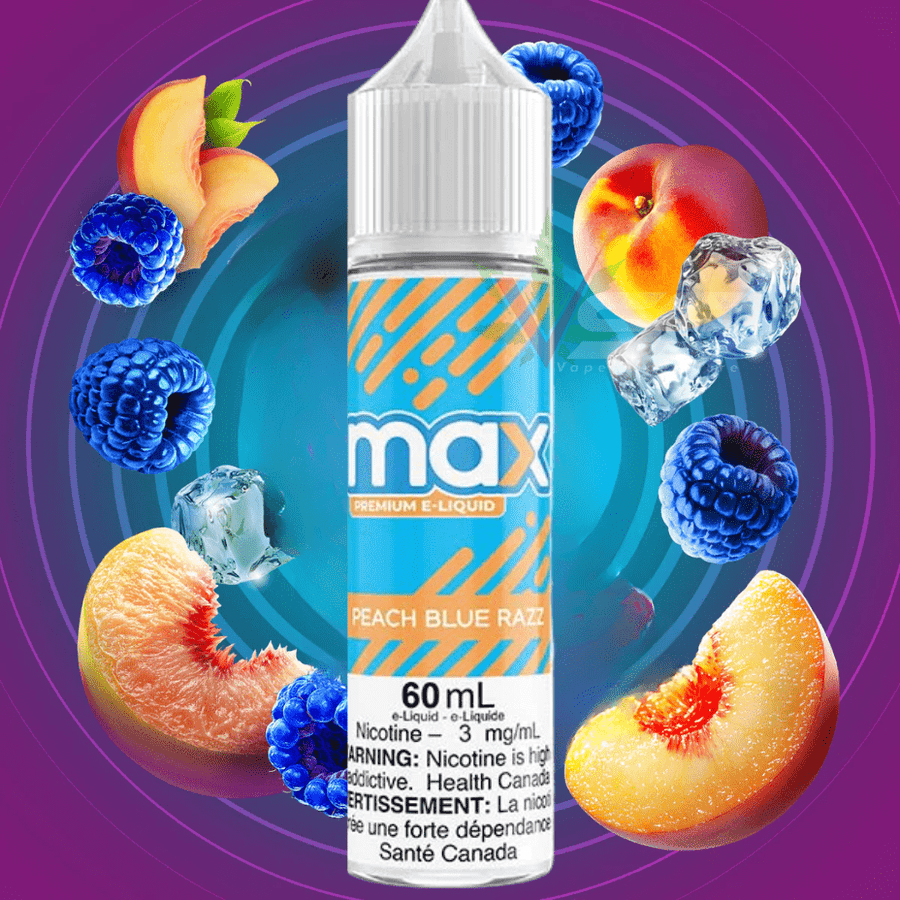 Max E-Liquid Freebase 60ml-Peach Blue Razz 60ml / 3mg Winkler Vape SuperStore and Bong Shop Manitoba Canada