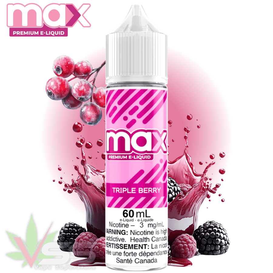 Max E-liquid - Triple Berry 60mL / 3mg Winkler Vape SuperStore and Bong Shop Manitoba Canada