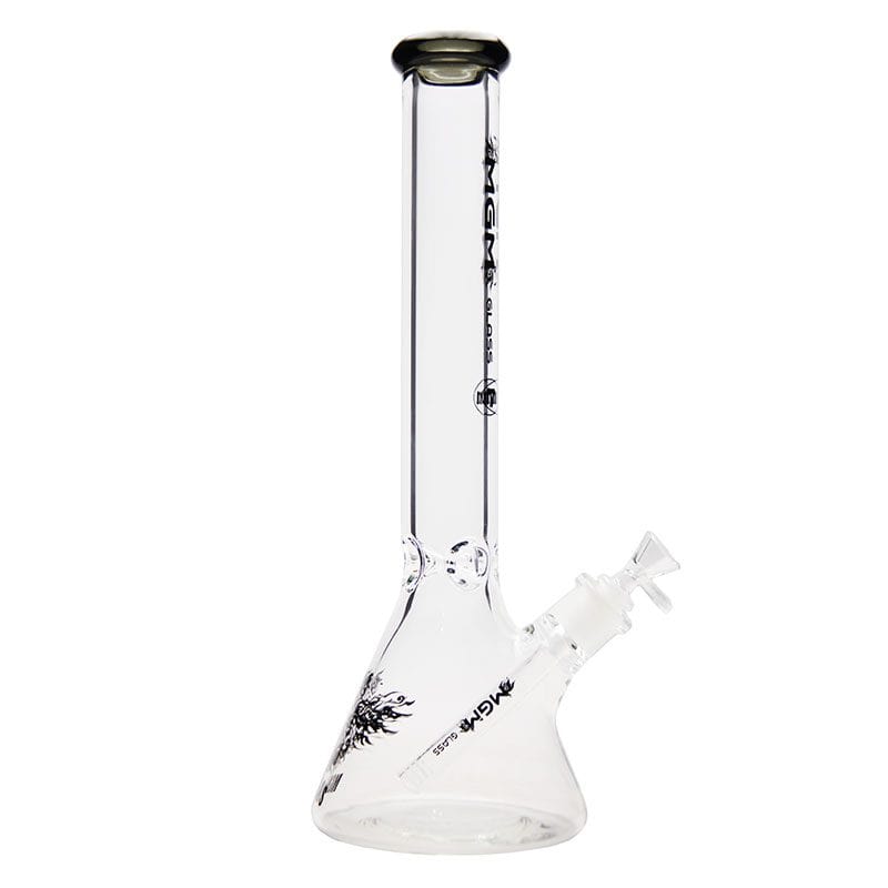 MGM Glass 7mm Clear Logo Beaker-12" 12" / Green Winkler Vape SuperStore and Bong Shop Manitoba Canada