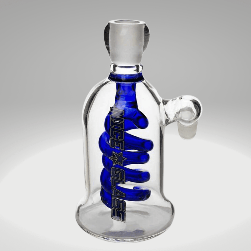 Nice Glass Double-Coil Diffuser Ash Catcher-18mm 18mm / Blue Winkler Vape SuperStore and Bong Shop Manitoba Canada