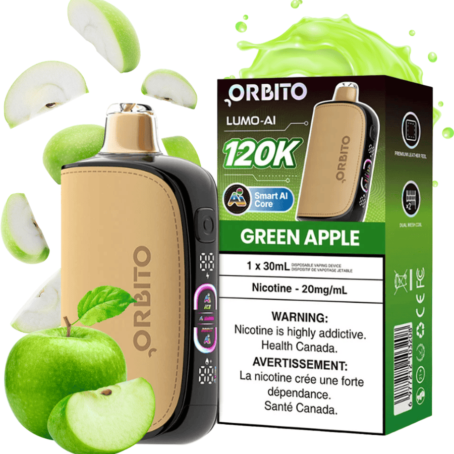 Orbito Lumo-AI 120K Disposable Vape-Green Apple 120000 Puffs / 20mg Winkler Vape SuperStore and Bong Shop Manitoba Canada