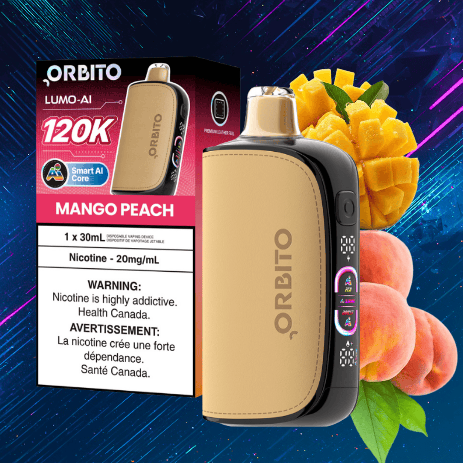 Orbito Lumo-AI 120K Disposable Vape-Mango Peach 120000 Puffs / 20mg Winkler Vape SuperStore and Bong Shop Manitoba Canada