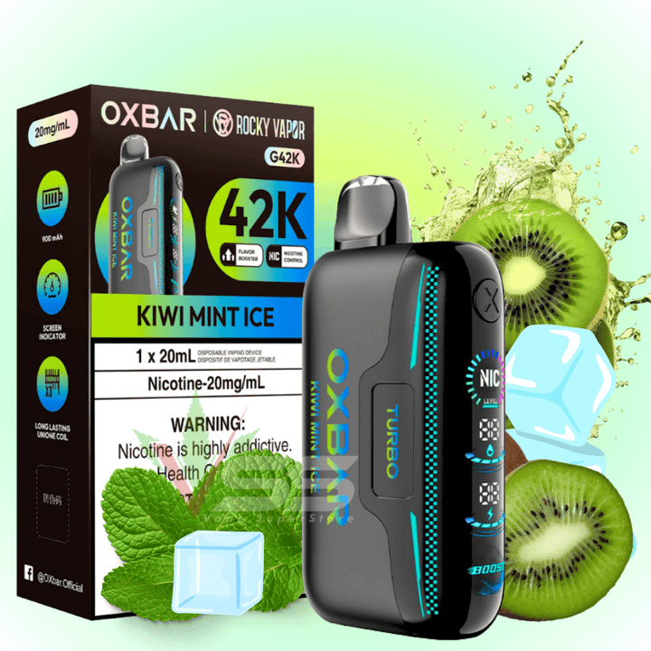 Oxbar G42k Disposable Vape-Kiwi Mint Ice 20mg / 42000 Puffs Winkler Vape SuperStore and Bong Shop Manitoba Canada