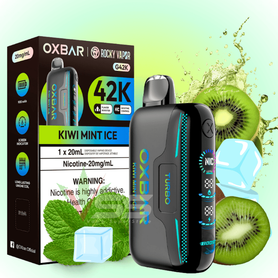 Oxbar G42k Disposable Vape-Kiwi Mint Ice 20mg / 42000 Puffs Winkler Vape SuperStore and Bong Shop Manitoba Canada