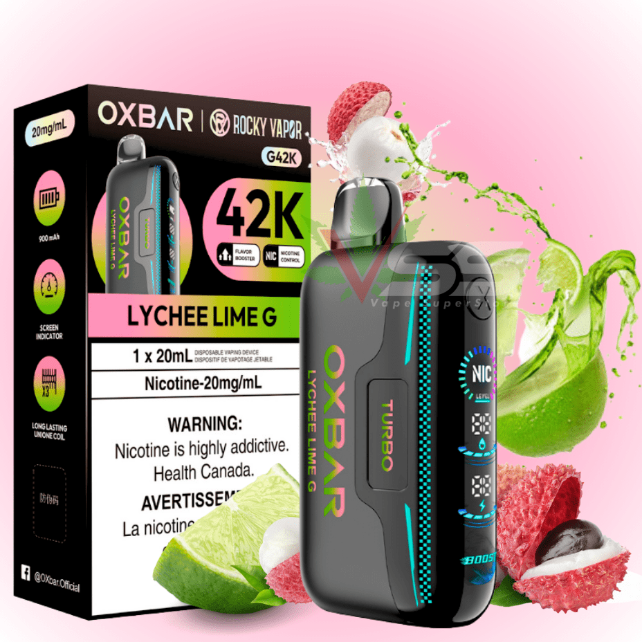 Oxbar G42k Disposable Vape-Lychee Lime G 20mg / 42000 Winkler Vape SuperStore and Bong Shop Manitoba Canada