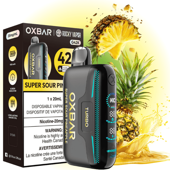 Oxbar G42k Disposable Vape-Super Sour Pineapple 20mg / 42000 Puffs Airdrie Vape SuperStore and Bong Shop Alberta Canada