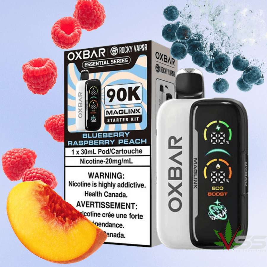 Oxbar Maglink 90K Kit-Blueberry Raspberry Peach 90000 Puffs / 20mg Winkler Vape SuperStore and Bong Shop Manitoba Canada