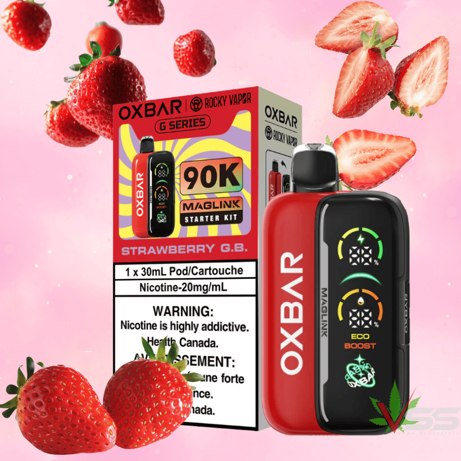 Oxbar Maglink 90K Kit-Strawberry G.B 90000 Puffs / 20mg Winkler Vape SuperStore and Bong Shop Manitoba Canada