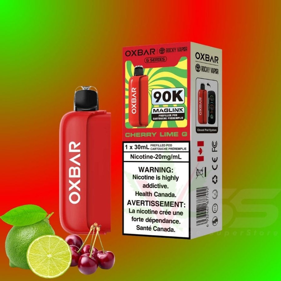 Oxbar Maglink Pod 90K - Cherry Lime G 20mg/mL Winkler Vape SuperStore and Bong Shop Manitoba Canada