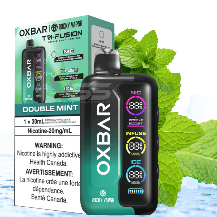 Oxbar Tri-Fusion 45k Disposable Vape-Double Mint Winkler Vape SuperStore and Bong Shop Manitoba Canada