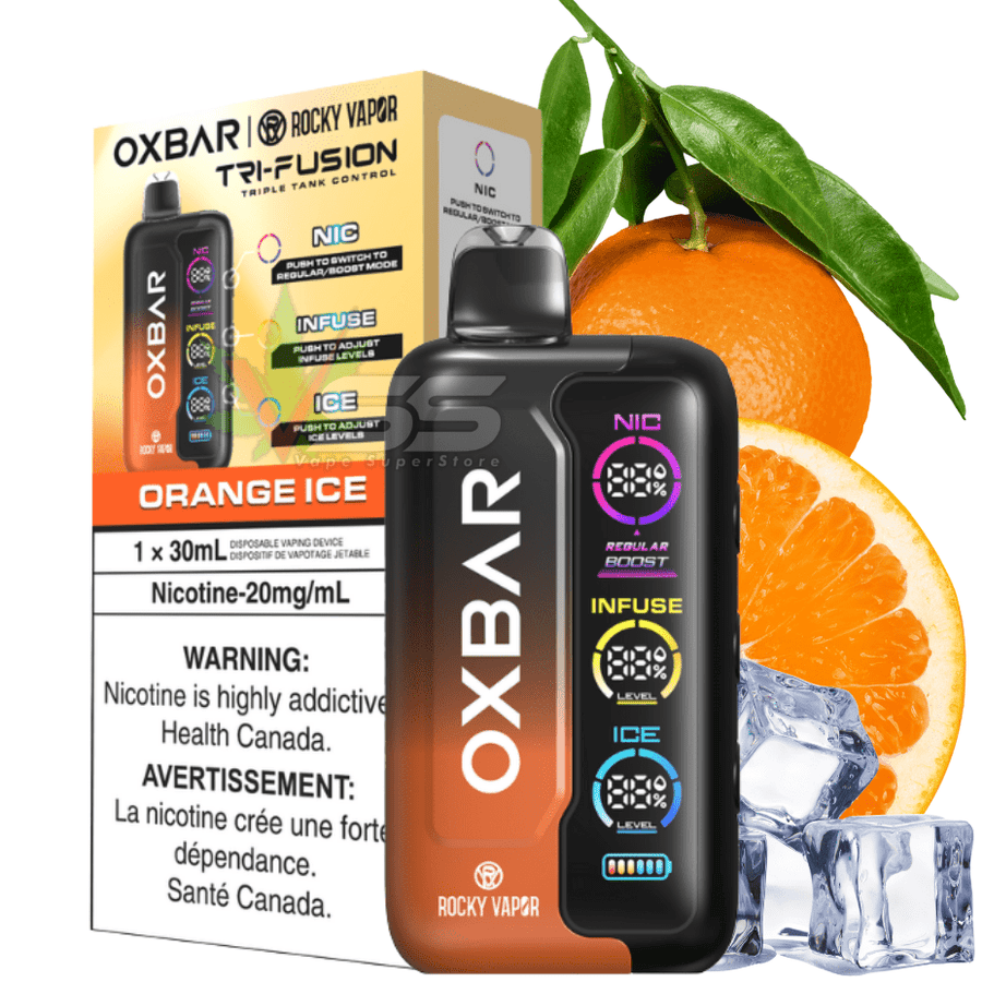 Oxbar Tri-Fusion 45k Disposable Vape-Orange Ice Winkler Vape SuperStore and Bong Shop Manitoba Canada