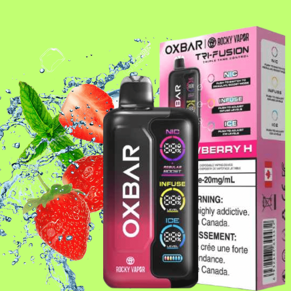 Oxbar Tri-Fusion 45k Disposable Vape-Strawberry H 45000 Puffs / 20mg Winkler Vape SuperStore and Bong Shop Manitoba Canada