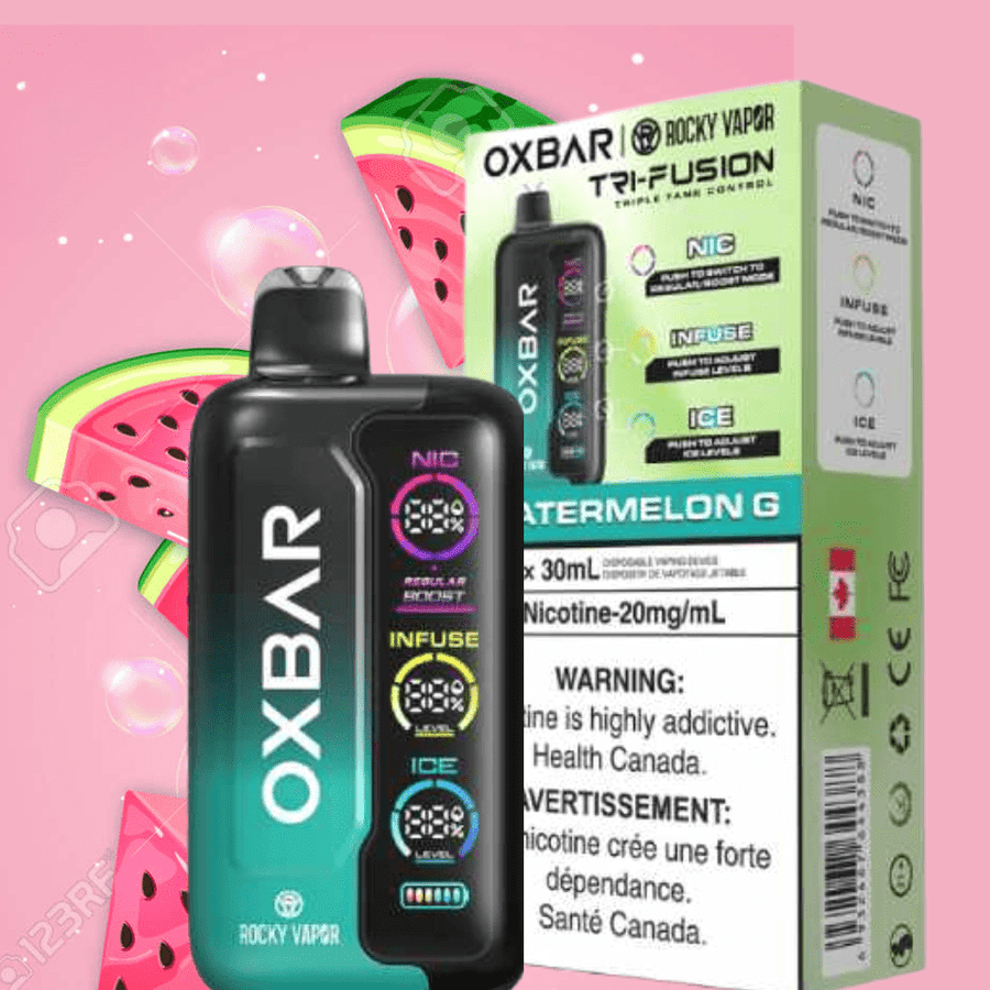Oxbar Tri-Fusion 45k Disposable Vape-Watermelon G 45000 Puffs / 20mg Winkler Vape SuperStore and Bong Shop Manitoba Canada