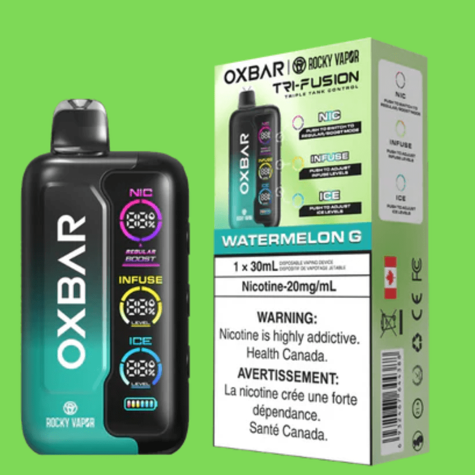 Oxbar Tri-Fusion 45k Disposable Vape-Watermelon G 45000 Puffs / 20mg Winkler Vape SuperStore and Bong Shop Manitoba Canada