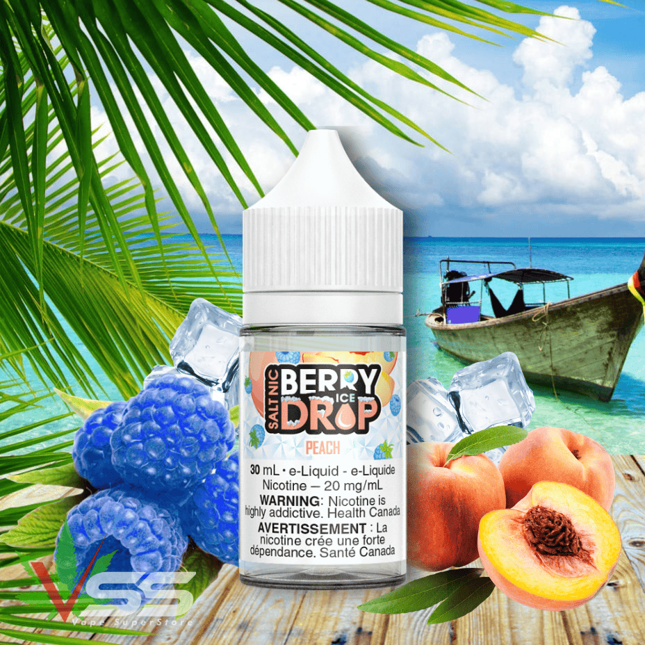Peach Ice Salt by Berry Drop E-Liquid 30ml / 20mg Winkler Vape SuperStore and Bong Shop Manitoba Canada