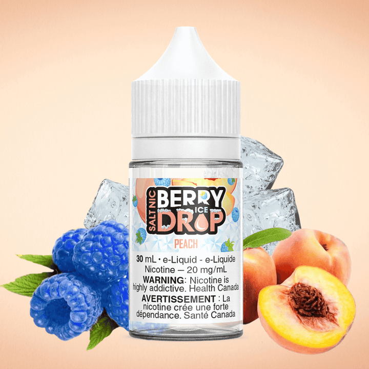 Peach Ice Salt by Berry Drop E-Liquid 30ml / 20mg Winkler Vape SuperStore and Bong Shop Manitoba Canada