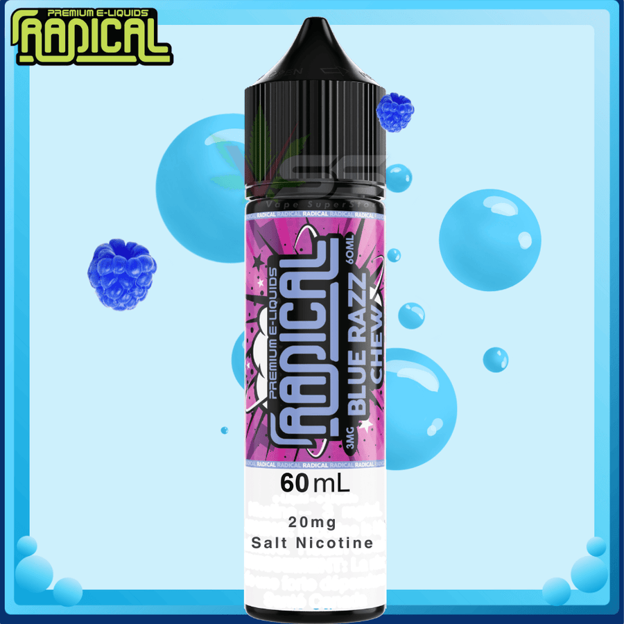 Radical 60ml Salt-Blue Razz Chew 20mg / 60ml Winkler Vape SuperStore and Bong Shop Manitoba Canada