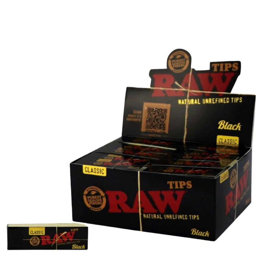 Raw 420 Accessories RAW Black Rolling Tips RAW Black Rolling Tips-Winkler Vape SuperStore Manitoba, Canada