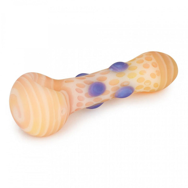 Red Eye Glass Frosted Color Dots Hand Pipe 4.5" 4.5" / White Winkler Vape SuperStore and Bong Shop Manitoba Canada