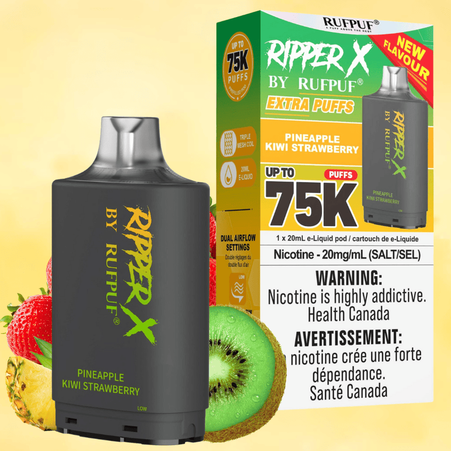Ripper X 75k Turbo Pod - Pineapple Kiwi Strawberry Ice 20mg / 75000 Winkler Vape SuperStore and Bong Shop Manitoba Canada
