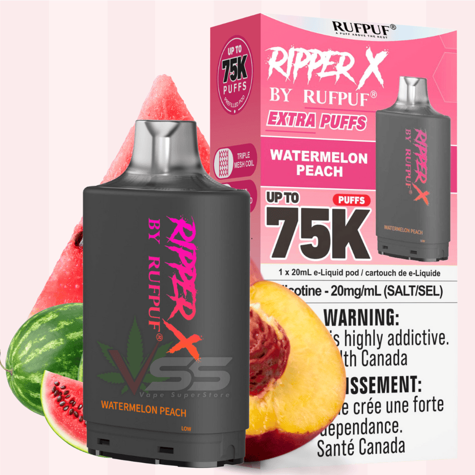 Ripper X 75k Turbo Pod-Watermelon Peach 75000 Puffs / 20mg Winkler Vape SuperStore and Bong Shop Manitoba Canada