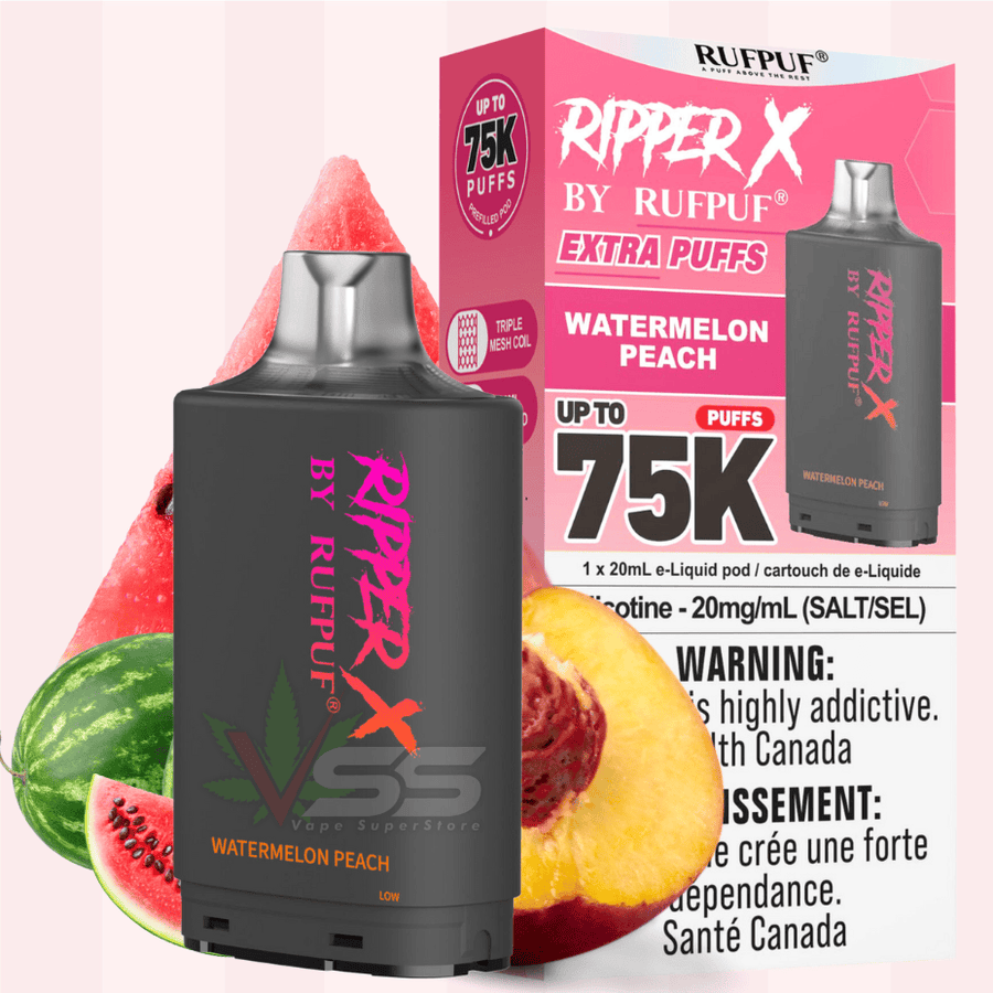 Ripper X 75k Turbo Pod-Watermelon Peach 75000 Puffs / 20mg Winkler Vape SuperStore and Bong Shop Manitoba Canada