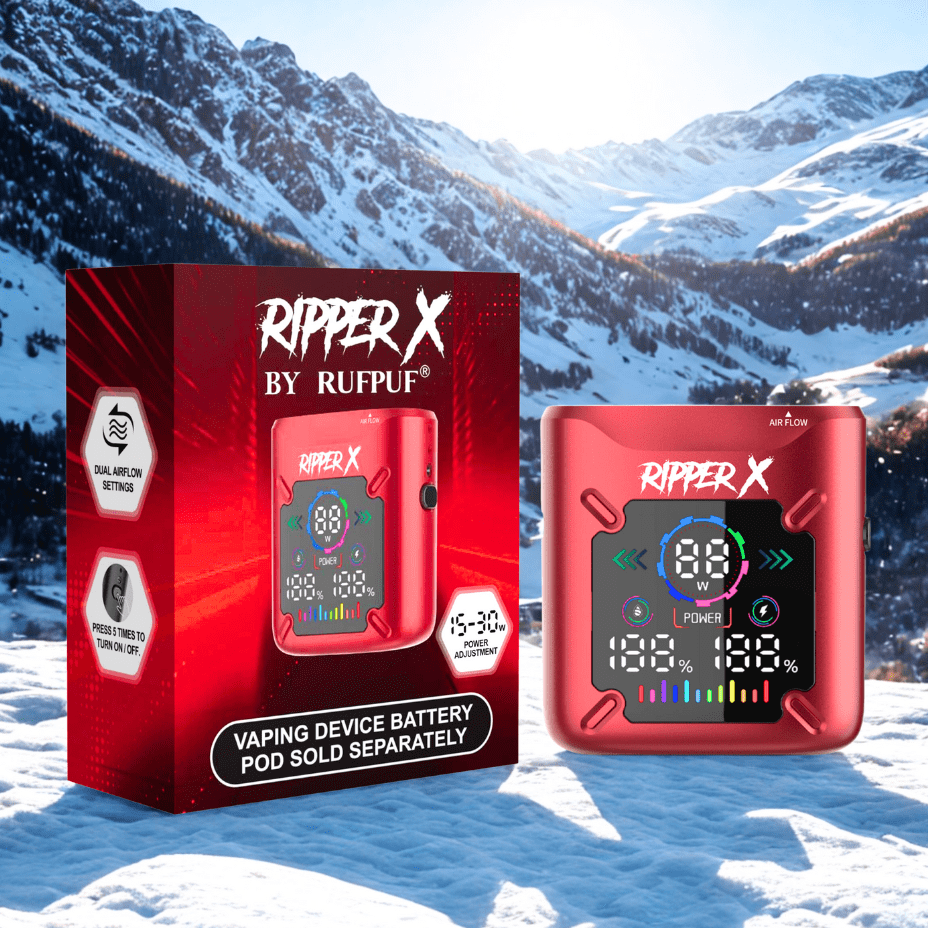 Ripper X Ultra Battery-1000mAh Metallic Red Winkler Vape SuperStore and Bong Shop Manitoba Canada