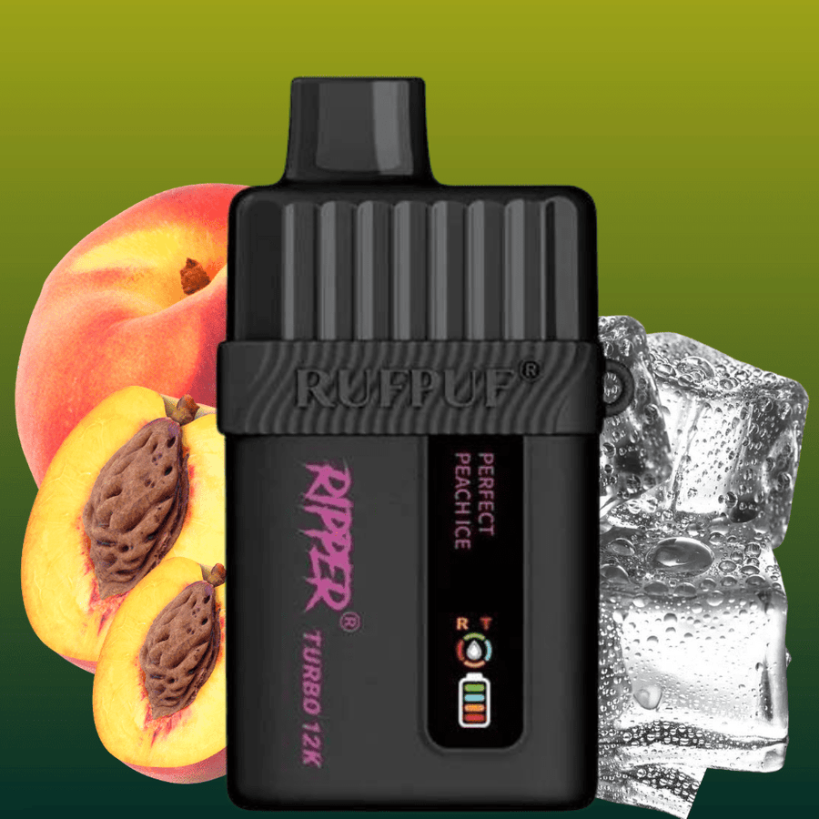 RufPuf Disposables Disposables 12000 Puffs / 20mg Ripper Turbo 12K Disposable Vape-Perfect Peach Ice Ripper Turbo 12K Disposable Vape - Vape Online Store Canada