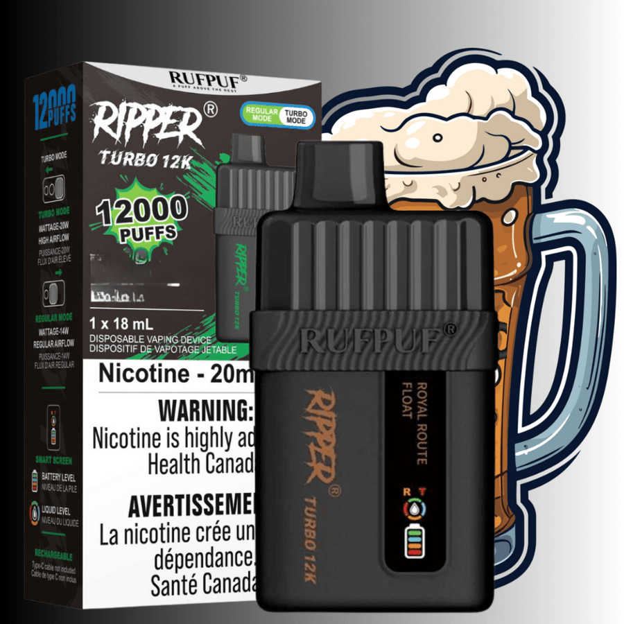 RufPuf Disposables Disposables 12000 Puffs / 20mg Ripper Turbo 12K Disposable Vape-Royal Route Float Ripper Turbo 12K Disposable Vape - Winkler Vape Online
