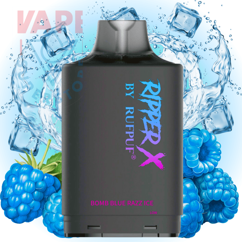 Rufpuf Ripper X 75K Turbo Pod - Bomb Blue Razz Ice 75000 Puffs / 20mg Winkler Vape SuperStore and Bong Shop Manitoba Canada