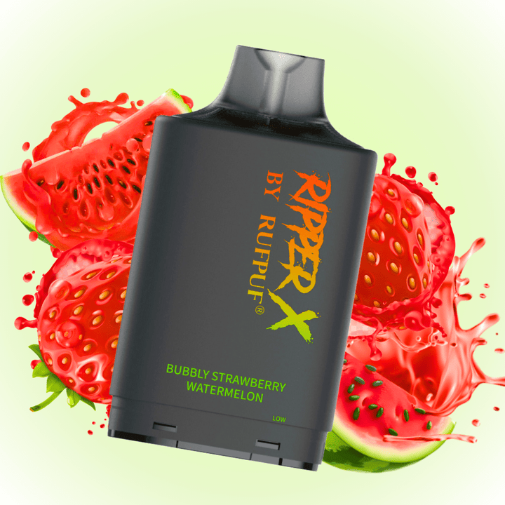 RufPuf Ripper X 75k Turbo Pod - Bubbly Strawberry Watermelon 20mg / 75000 Puffs Winkler Vape SuperStore and Bong Shop Manitoba Canada