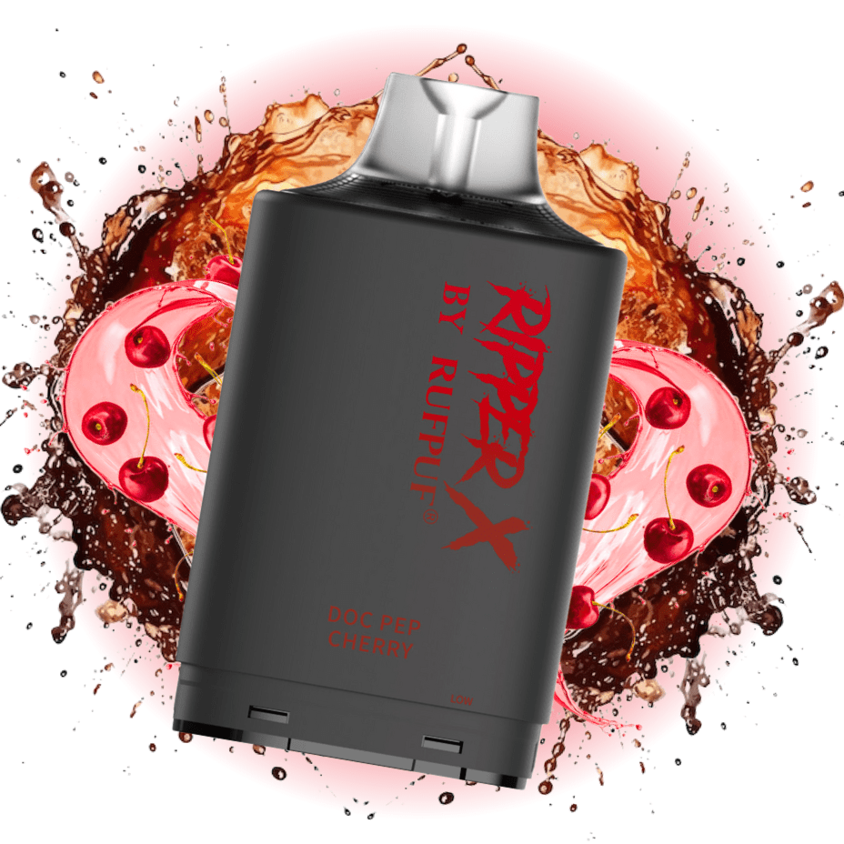 RufPuf Ripper X 75k Turbo Pod - Doc Pep Cherry 20mg / 75000 Puffs Winkler Vape SuperStore and Bong Shop Manitoba Canada