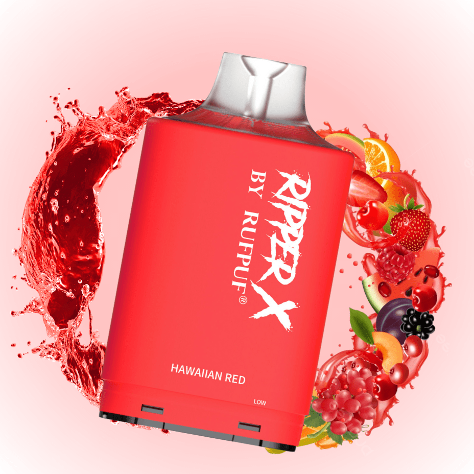 RufPuf Ripper X 75k Turbo Pod - Hawaiian Red 20mg / 75000 Puffs Winkler Vape SuperStore and Bong Shop Manitoba Canada