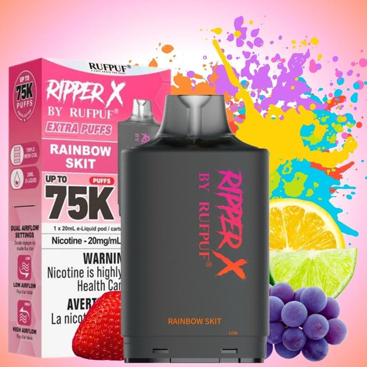 RufPuf Ripper X 75k Turbo Pod - Rainbow SKIT 75000 Puffs Winkler Vape SuperStore and Bong Shop Manitoba Canada