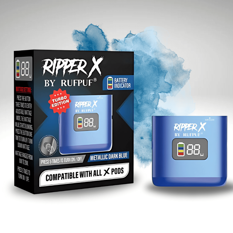 Rufpuf Ripper X Turbo Batteries Metallic Dark Blue Winkler Vape SuperStore and Bong Shop Manitoba Canada