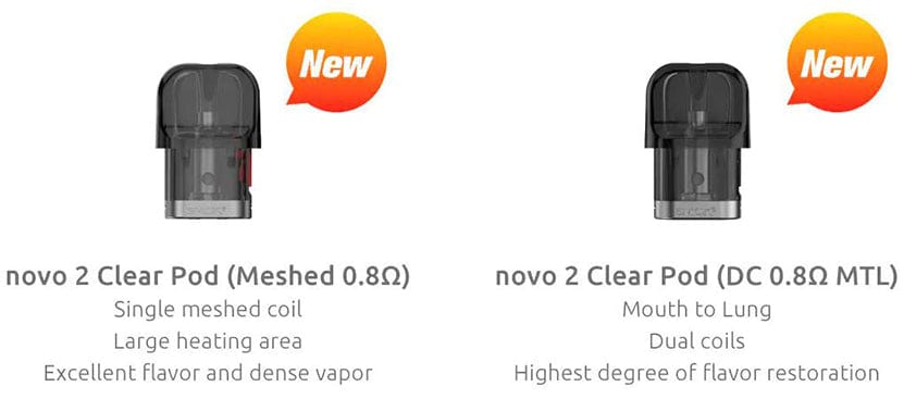 Smok Novo 2 Clear Replacement Pods-3/pkg 3/pkg / 0.8ohm MTL Winkler Vape SuperStore and Bong Shop Manitoba Canada