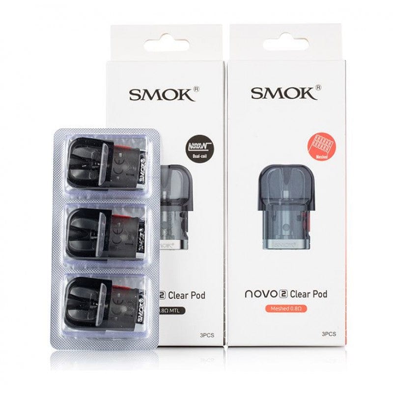 Smok Novo 2 Clear Replacement Pods-3/pkg 3/pkg / Meshed 0.8ohm Winkler Vape SuperStore and Bong Shop Manitoba Canada