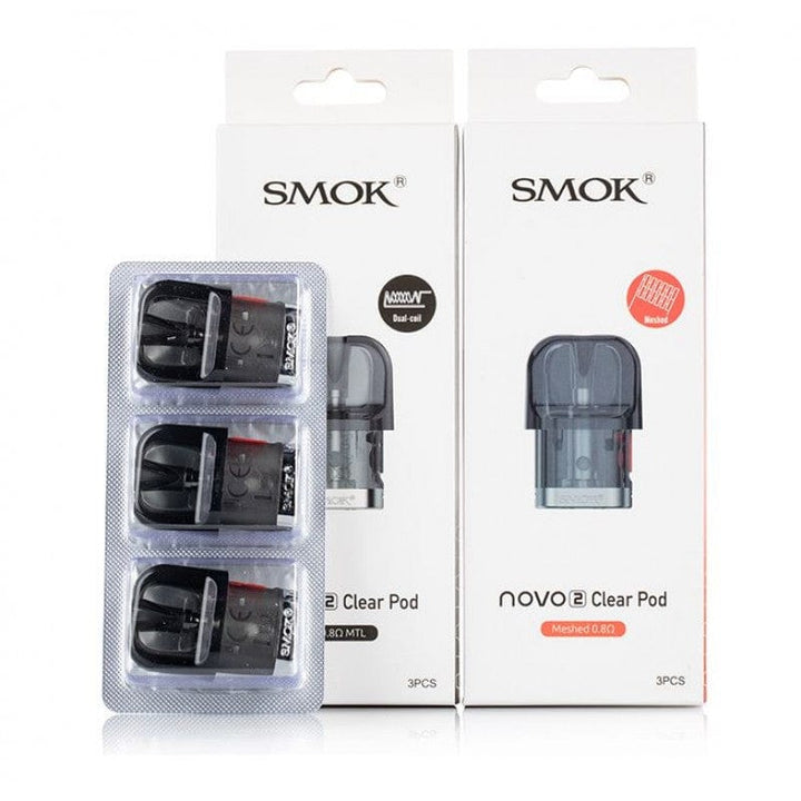 Smok Novo 2 Clear Replacement Pods-3/pkg 3/pkg / Meshed 0.8ohm Winkler Vape SuperStore and Bong Shop Manitoba Canada