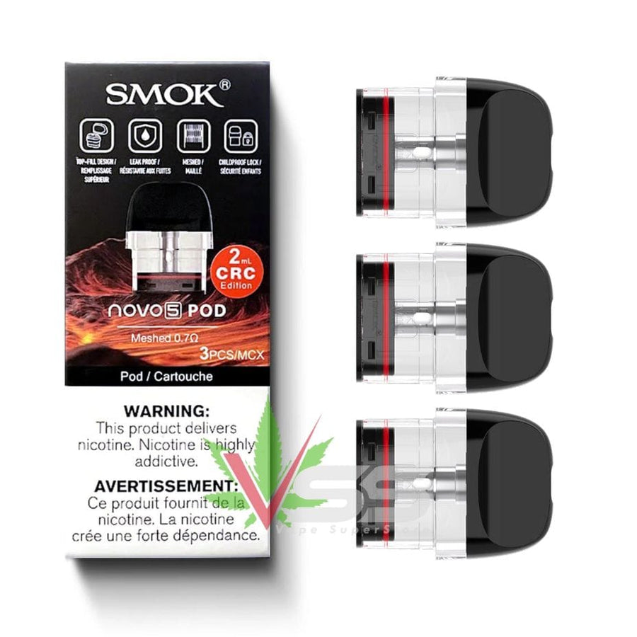 Smok Novo 5 Replacement Pods (3 Pack) 0.7Ω 2mL (MTL) Winkler Vape SuperStore and Bong Shop Manitoba Canada