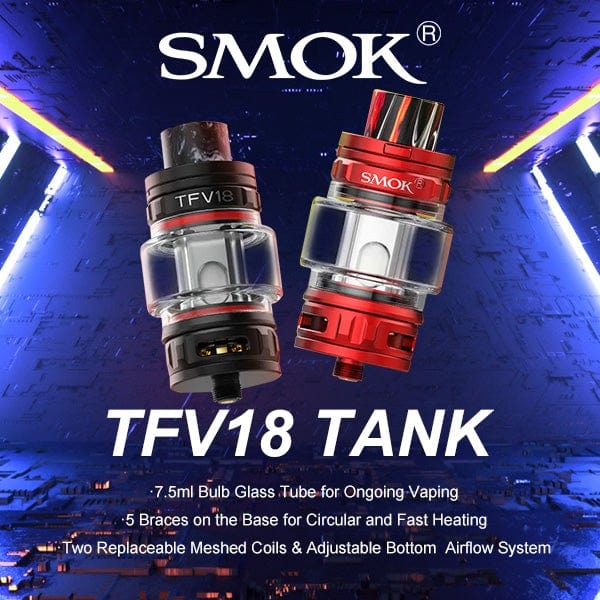 Smok Hardware SMOK TFV18 Tank - 7.5mL SMOK TFV18 Tank-7.5mL-Winkler Vape SuperStore and Bong Shop