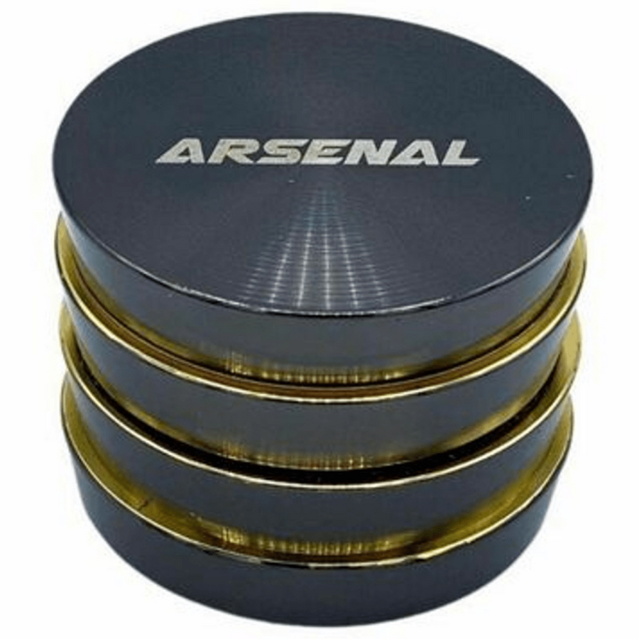 Smoke Arsenal 420 Accessories Black and Gold Arsenal 52mm 4-Piece Grinder Arsenal 52mm 4-Piece Grinder-Winkler Vape Superstore and Bong Shop